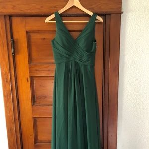 Emerald green bridesmaid gown